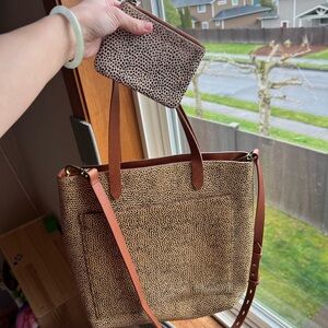 Madewell calf hair tote bag